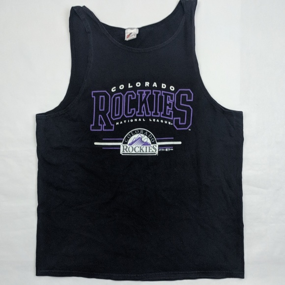 colorado rockies black sleeveless jersey